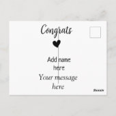 Glückwunsch fügen Namensnachweis-Graduierung einer Postkarte (Rückseite)