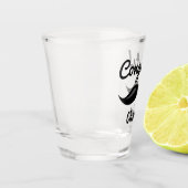 Glückwunsch für ihn Schnurrbart Schnapsglas (Links)