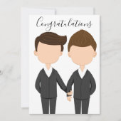 Glückwunsch Gay Wedding Two Men in Tuxedos Karte (Vorderseite)