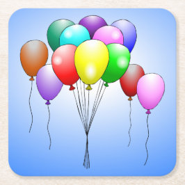 Glückwunsch Geburtstag Luftballons Papier Unterset Rechteckiger Pappuntersetzer
