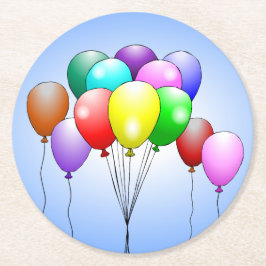Glückwunsch Geburtstag Luftballons Runde Papierser Runder Pappuntersetzer