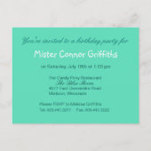 Glückwunsch Geburtstagsfeier Einladung (aqua) (Rückseite)