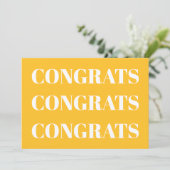 Glückwunsch Gelbgelbe weiße, moderne Karte (Stehend Vorderseite)