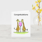 Glückwunsch-Giraffen-Karte Karte (Gelbe Blume)