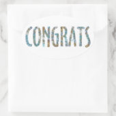 GLÜCKWUNSCH - GLITZER II OVALER AUFKLEBER (Tasche)