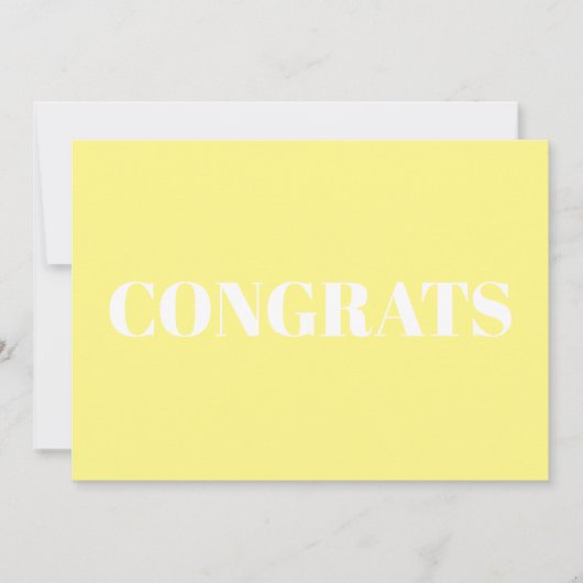 Glückwunsch, Glückwunsch, gelbe weiße Karte (Vorderseite)