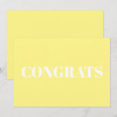 Glückwunsch, Glückwunsch, gelbe weiße Karte (Vorne/Hinten)