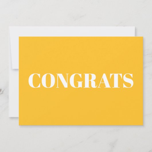 Glückwunsch, Glückwunsch goldgelbe weiße Karte (Vorderseite)