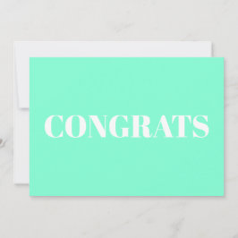 Glückwunsch, Glückwunsch, moderne Aqua-Karte