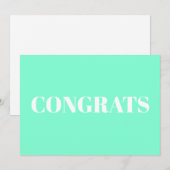 Glückwunsch, Glückwunsch, moderne Aqua-Karte (Vorne/Hinten)