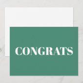 Glückwunsch, Glückwünsche, Aquamarine, weiße Karte (Vorne/Hinten)