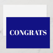 Glückwunsch, Glückwünsche, Kobalt-blaue weiße Kart (Vorne/Hinten)