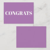 Glückwunsch, Glückwünsche, Lavendel-weiße Karte (Vorne/Hinten)