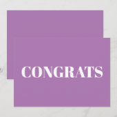 Glückwunsch, Glückwünsche, Lavendel-weiße Karte (Vorne/Hinten)