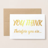 Glückwunsch Gold Foil Brush Sie denken Folienkarte (Vorderseite mit Umschlag)