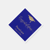 Glückwunsch Gold Glitzer Graduation Cap, Blue Serviette (Ecke)