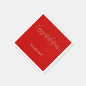 Glückwunsch Gold Glitzer Typografie, Rot Serviette (Ecke)