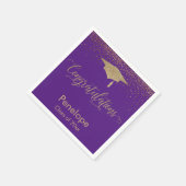 Glückwunsch Gold Graduation Cap Lila Serviette (Ecke)