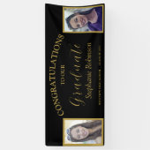 Glückwunsch Gold Script 2 Foto Abschluss Banner (Vertikal)