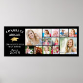 GLÜCKWUNSCH GRAD 12 Foto Collage Gold Cap Banner Poster (Vorne)