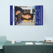 Glückwunsch Grad 1 Foto Blauer vertikaler Abschlus Banner (Messeveranstaltung)