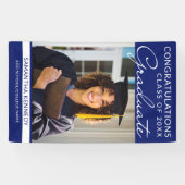 Glückwunsch Grad 1 Foto Blauer vertikaler Abschlus Banner (Horizontal)