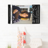 Glückwunsch Grad 1 Foto Schwarzer vertikaler Absch Banner (Insitu)