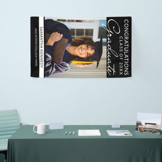 Glückwunsch Grad 1 Foto Schwarzer vertikaler Absch Banner (Messeveranstaltung)