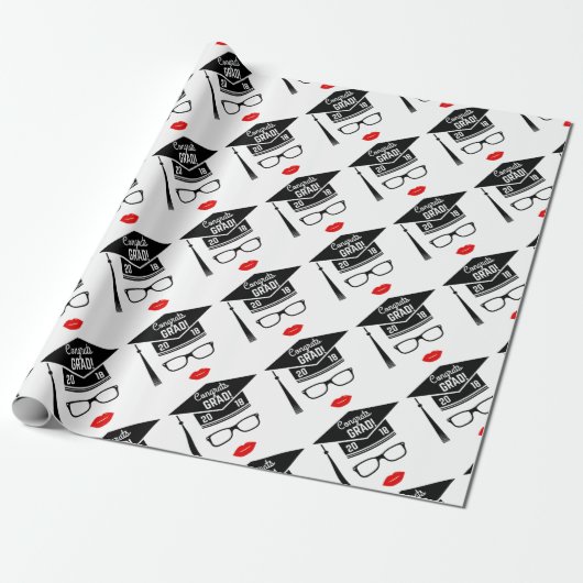 Glückwunsch grad 2018 Mädchen Geschenkpapier (Ungerollt)