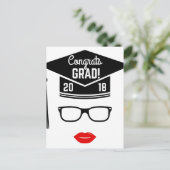 Glückwunsch grad 2018 Mädchen Postkarte (Stehend Vorderseite)