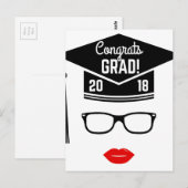 Glückwunsch grad 2018 Mädchen Postkarte (Vorne/Hinten)