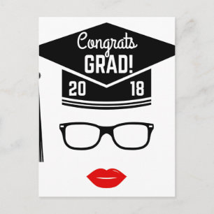 Glückwunsch grad 2018 Mädchen Postkarte