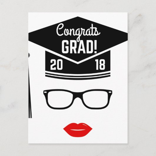 Glückwunsch grad 2018 Mädchen Postkarte (Vorderseite)