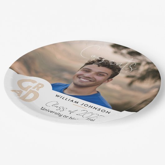 Glückwunsch Grad 2023 Pappteller (Schrägansicht)