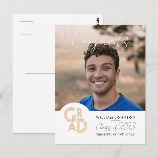 Glückwunsch Grad 2023 Postkarte (Vorne/Hinten)