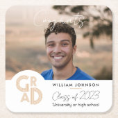 Glückwunsch Grad 2023 Rechteckiger Pappuntersetzer (Vorderseite)