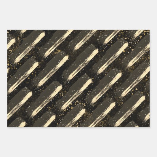 Glückwunsch Grad 2024 Schwarz-Gold-Umschlagpapier Geschenkpapier Set (Vorderseite 3)