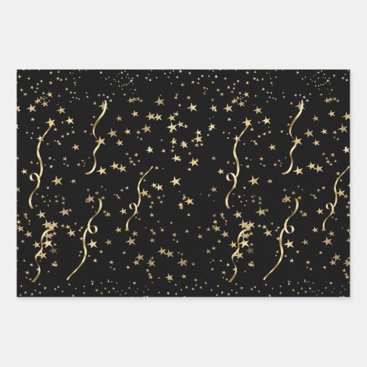 Glückwunsch Grad 2024 Schwarz-Gold-Umschlagpapier Geschenkpapier Set (Vorderseite 2)