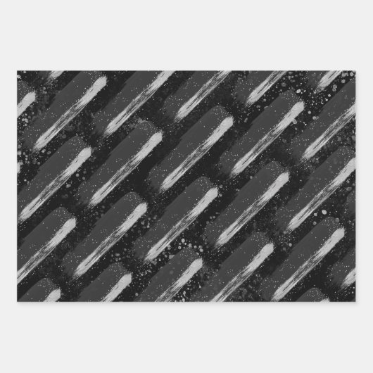 Glückwunsch Grad 2024 Schwarz-Silber-Umschlagpapie Geschenkpapier Set (Vorderseite 3)