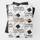 Glückwunsch Grad 2024 Schwarz-Silber-Umschlagpapie Geschenkpapier Set (Beispiel)