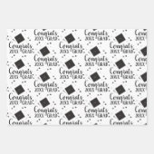 Glückwunsch Grad 2024 Schwarz-Silber-Umschlagpapie Geschenkpapier Set (Vorderseite)