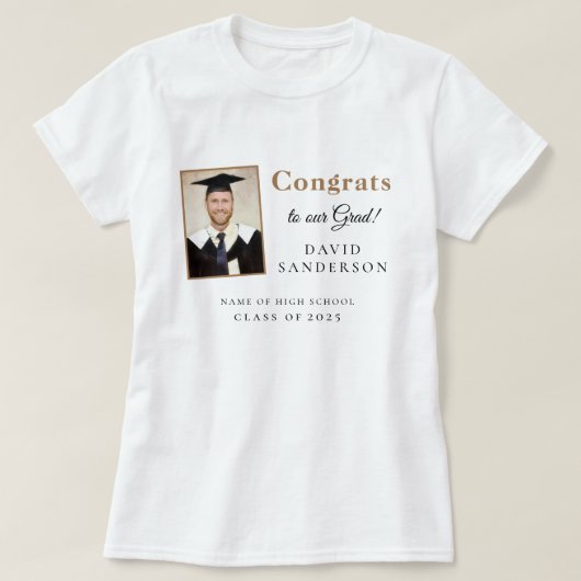 Glückwunsch Grad 2025 Name Foto Abschluss T-Shirt (Design vorne)