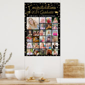 Glückwunsch Grad 27 Foto Collage Gold Foil Schwarz Poster (Küche)