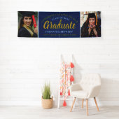 Glückwunsch Grad 2 Foto Blau und Gold Abschluss Banner (Insitu)