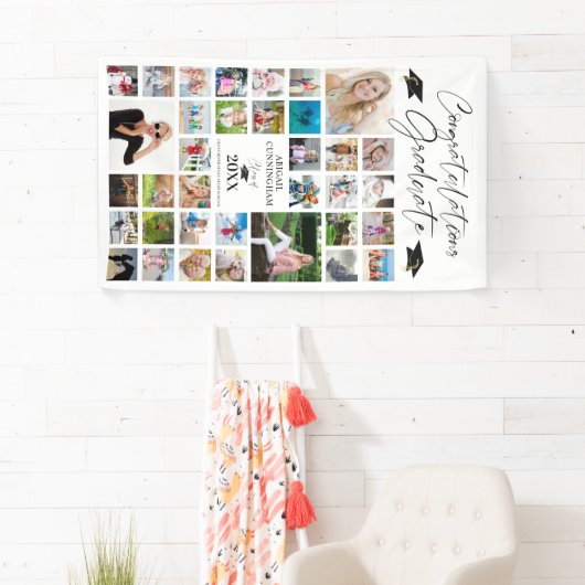 Glückwunsch Grad 35 Foto Collage Script Personalis Banner (Insitu)