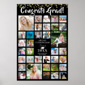 GLÜCKWUNSCH GRAD 35 Fotocollage Schwarz Poster (Vorne)