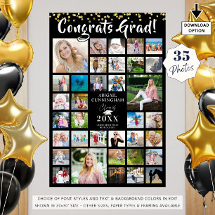 GLÜCKWUNSCH GRAD 35 Fotocollage Schwarz Poster