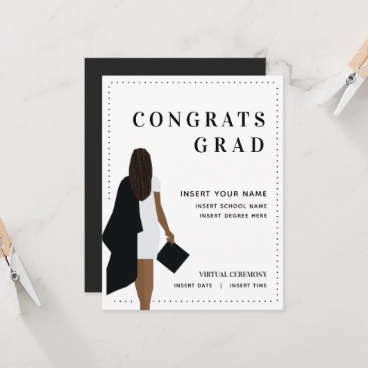 Glückwunsch Grad Abschluss Ankündigung (Vorderseite/Rückseite Beispiel)