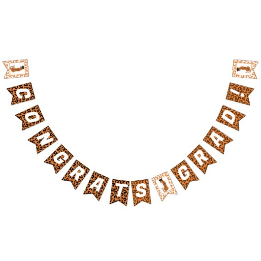 Glückwunsch Grad! Abschluss Leopard Wimpelkette (Alle)