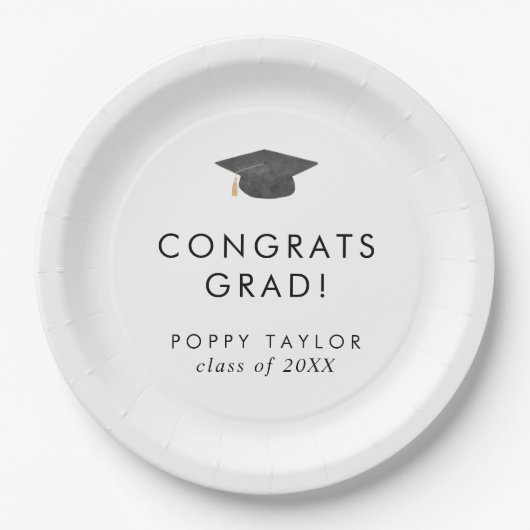 Glückwunsch Grad Abschluss Pappteller (Vorderseite)